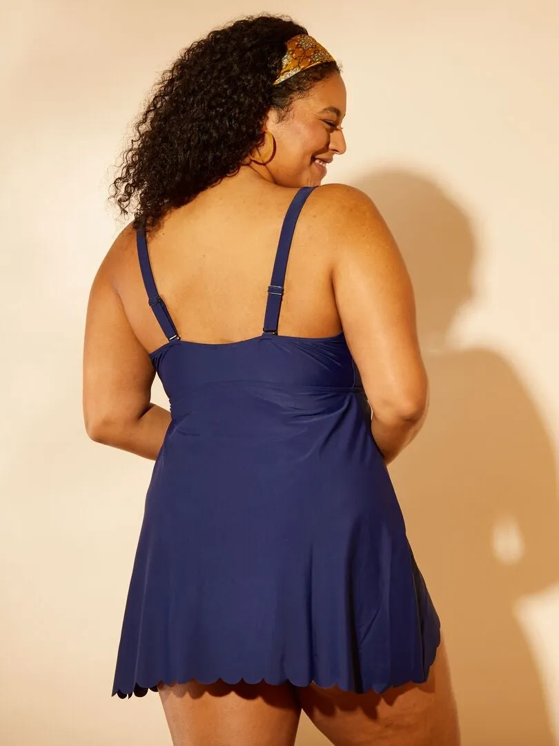 BAñADOR EFECTO TANKINI   1 PIEZA  AZUL